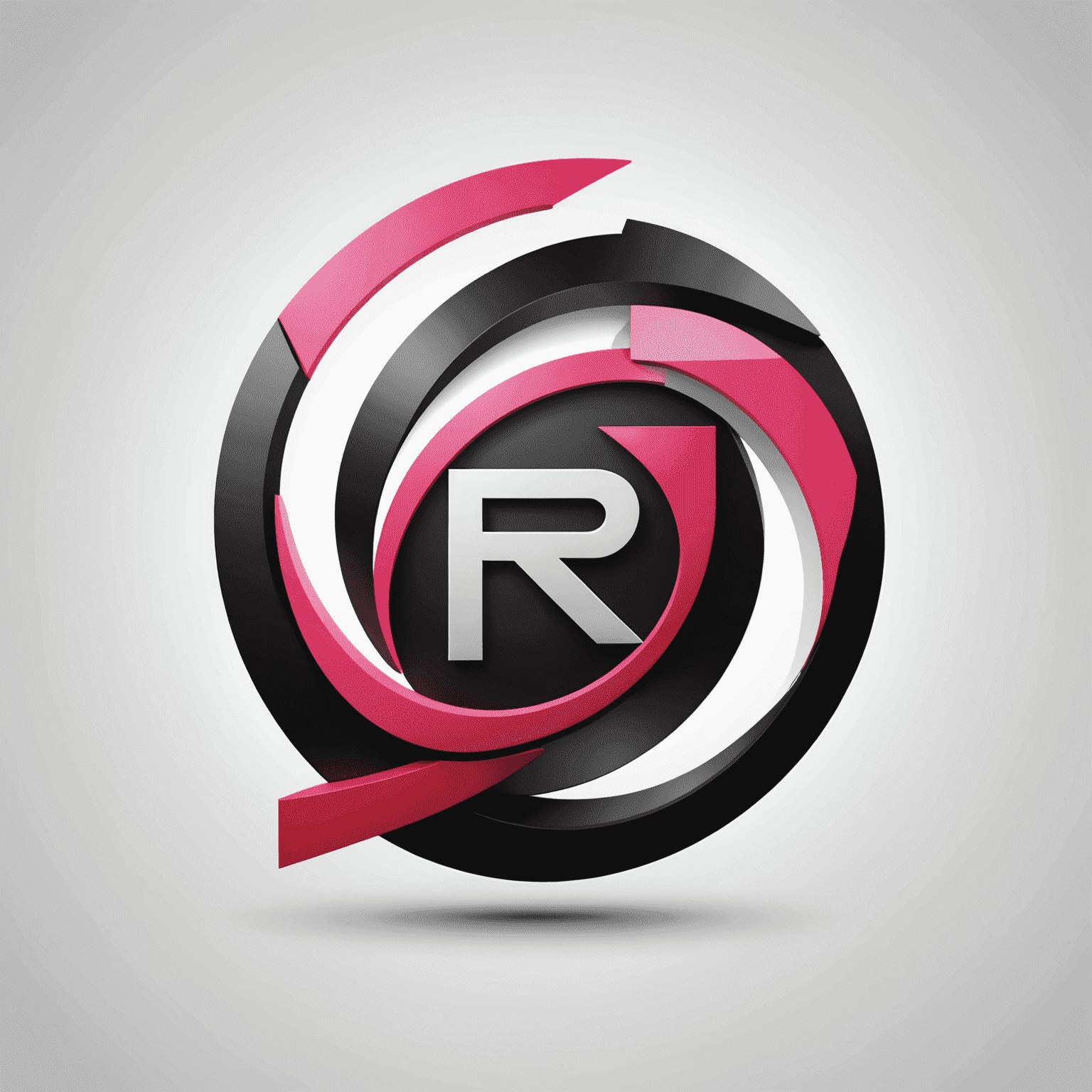 شعار rechabill_com يعرض تصميمًا حديثًا يجمع بين الأحمر والوردي والأسود والأبيض، ويمثل حلول اتصالات الواجهة